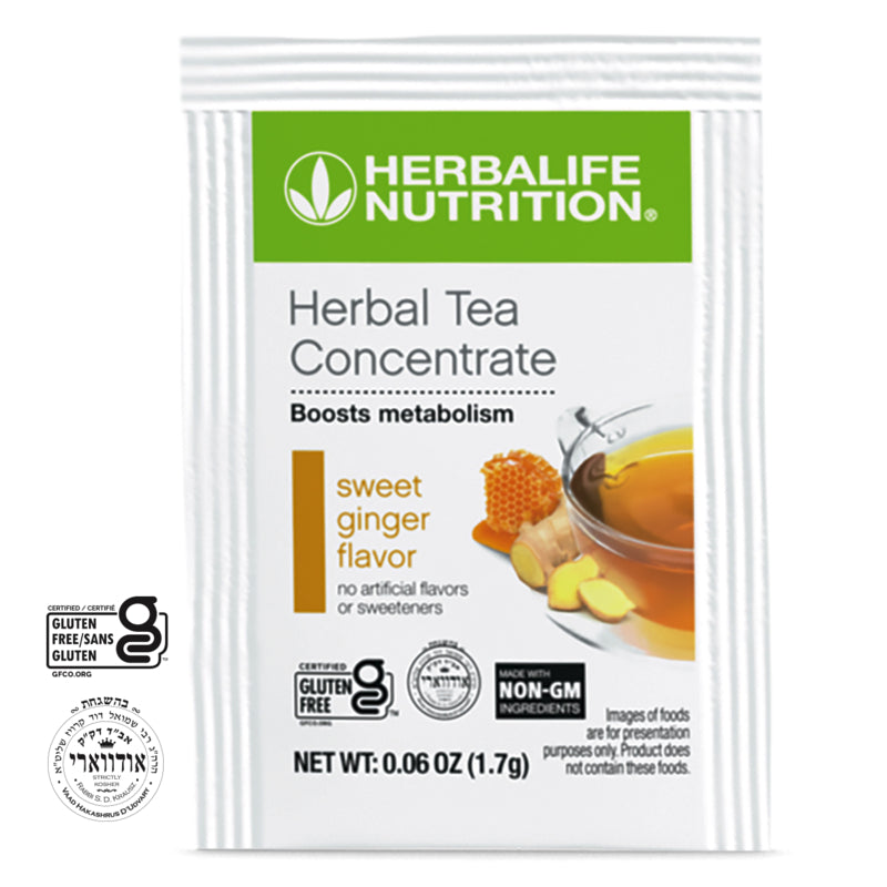 Herbal Tea Concentrate: Sweet Ginger with Non-GM Ingredients 30 Packets